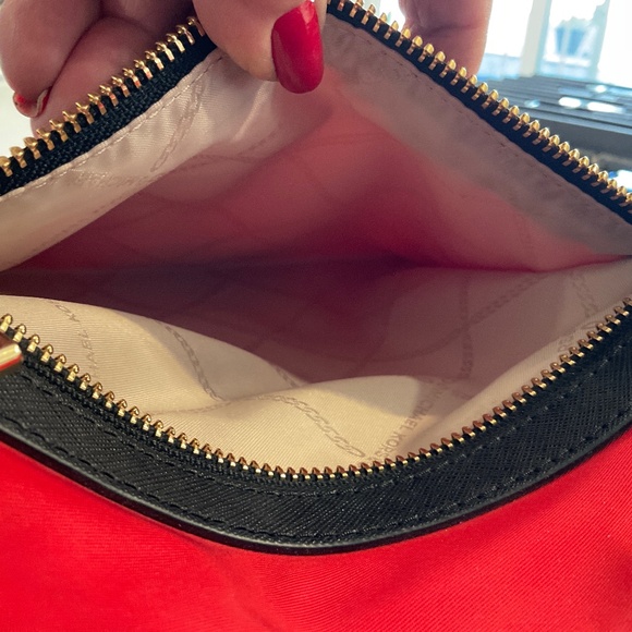 MICHAEL KORS Crossbody Jet Set Nylon Leather Trim Red NWOT - Picture 7 of 13